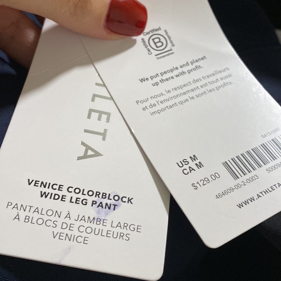 Athleta Venice Colorblock Wide Leg Pant // Navy & Black - Picture 9 of 12